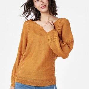 NWT JustFab Mustard Yellow Dolman Sleeve Pullover